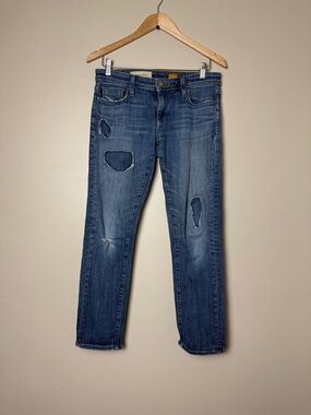 Pilcro and the Letterpress Distressed Medium Blue Slim-Straight Jeans
